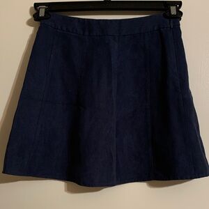 BCBGeneration Dark Blue Suede Mini Skirt